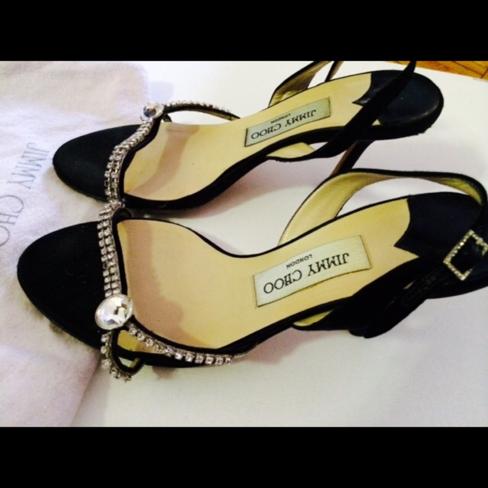 Authentic Jimmy Choo Open Toe Shoes w/ Crystals